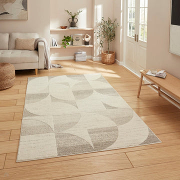 Elio 66747 Modern Abstract Distressed Soft-Touch High-Density Hi-Low Textured Pile Polypropylene/Polyester Mix Beige/Natural Rug-Think Rugs-Rug Love - The Most Loved Rug Store